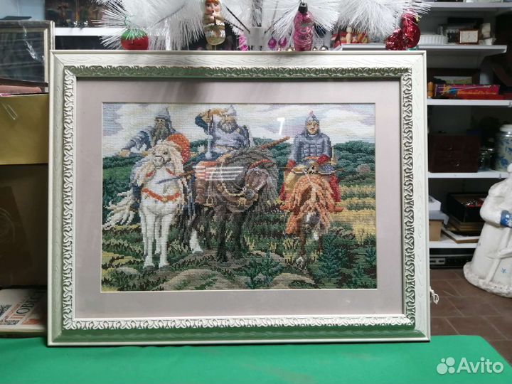 Вышивка три богатыря