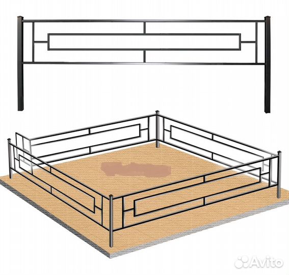Оградки на кладбище прямоугольник 21