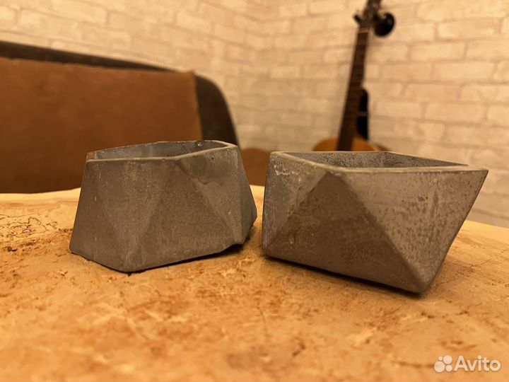 Бетонные горшки под суккуленты кактусы