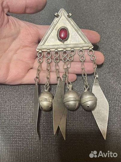 Туркменские винтажные подвески нашивки черепашки