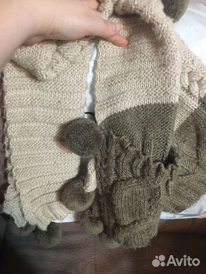 Комплект шарф с шапкой зимний