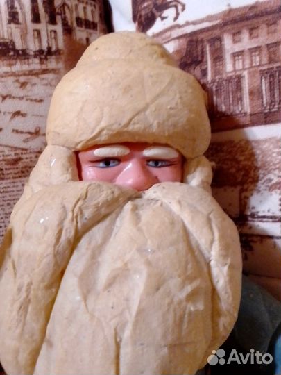 Дед Мороз СССР, папье-маше, вата, 38 см