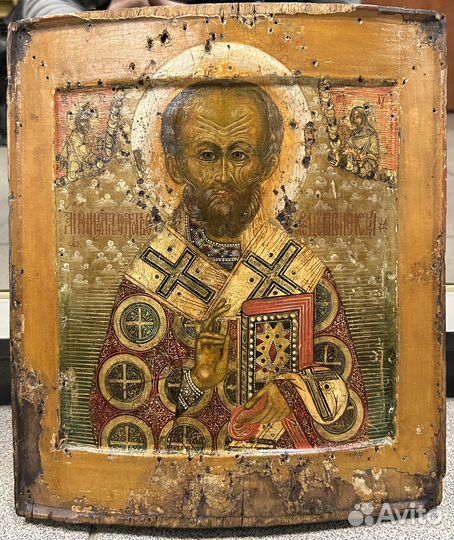 Икона Николай Чудотворец 17 век Двойной Ковчег