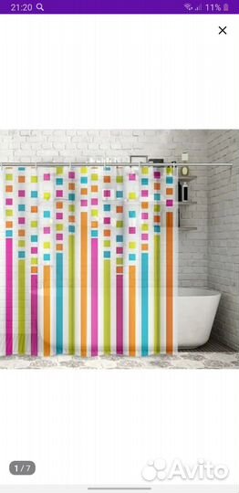 Шторка для ванной новая