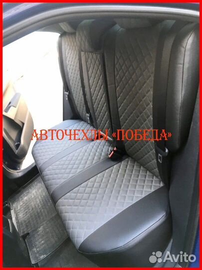 Чехлы Toyota Corolla 11 из экокожи чёрно-серые Ром