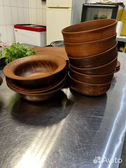 Посуда тарелки дымленая керамика