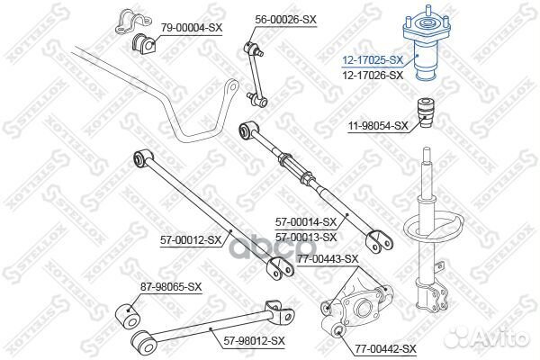 Опора задн. амортизатора 12-17025-SX Stellox