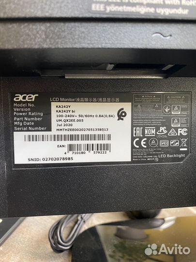 Монитор acer ka242y bi
