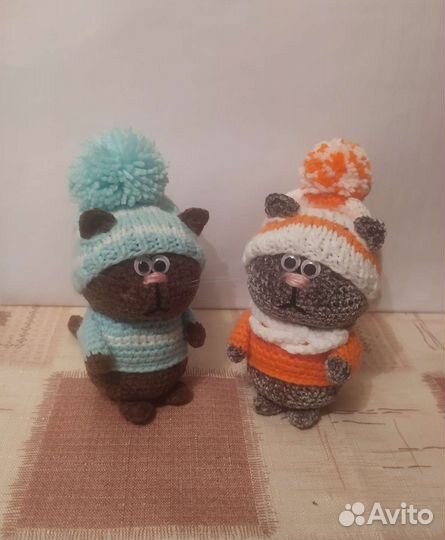 Вязаный Котик, ручная работа