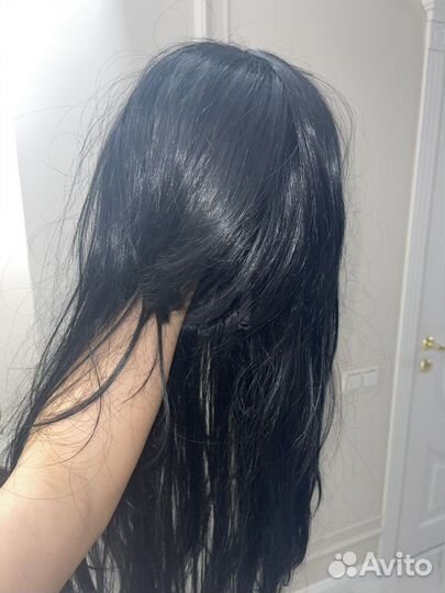 Парик черный длинный каскад