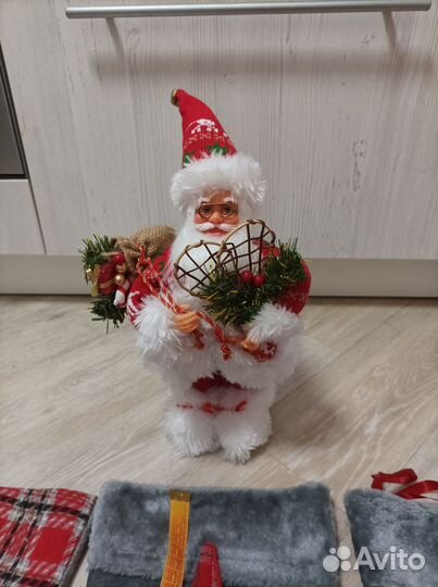 Новогодний декор, дед мороз, сапоги подарочные