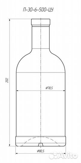 Бутылки стеклянные 0,5 л с пробкой (см. описание)