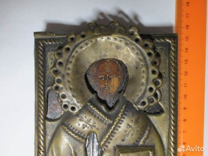 Икона старинная Николай Чудотворец