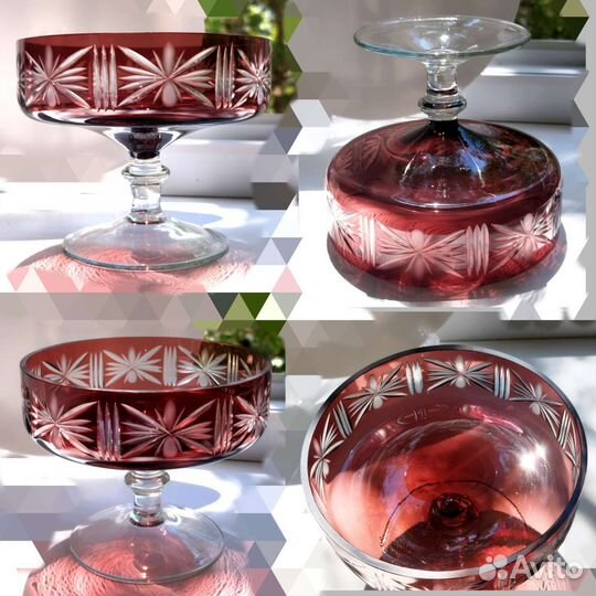 Посуда цветное стекло, хрусталь