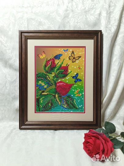 Алмазная мозаика готовая, Розы, 32х38