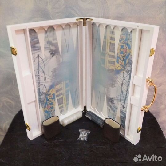 Нарды-VIP. Кейс. Пираты. Дерево-массив. Латунь