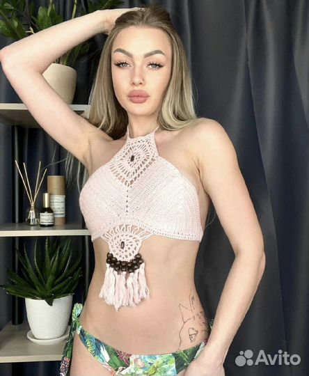 Купальник вязаный в стиле бохо