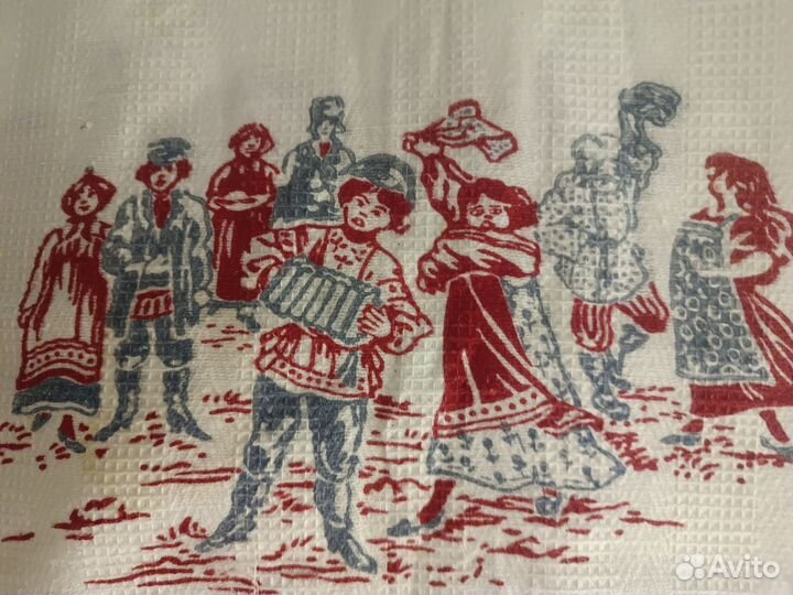 Старинный рушник ручная набойка
