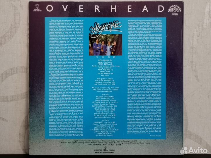 Olympic – Overhead, 1978, Supraphon, Soft Rock, Pr