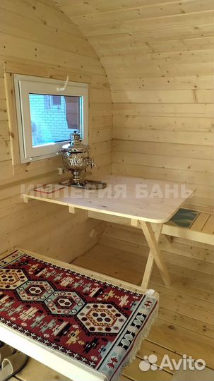 Баня-бочка 4х3 в наличии и под заказ