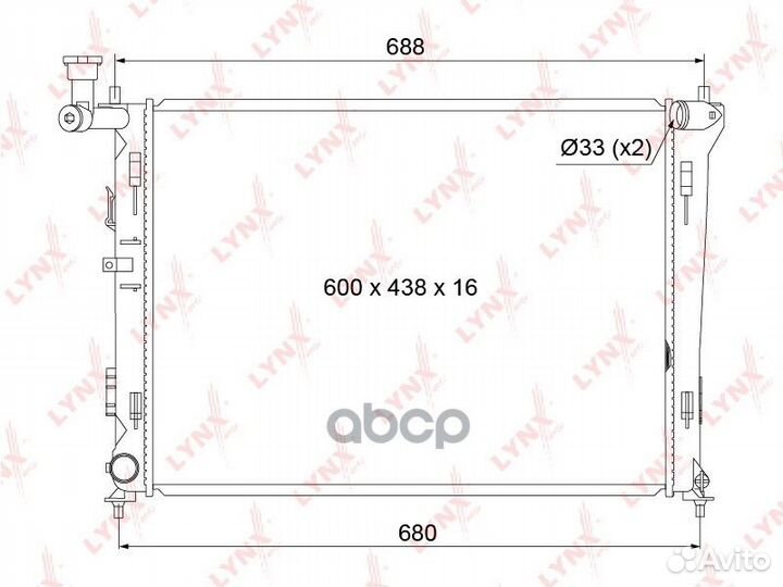Радиатор охлаждения паяный MT RB1054 lynxauto