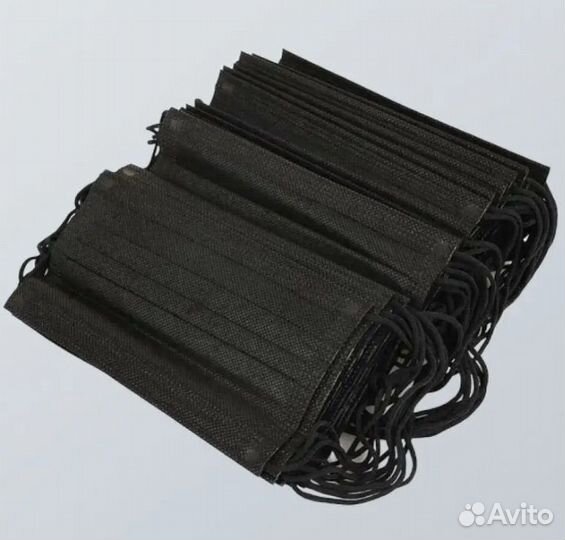 Маска медицинская черная 50+ шт