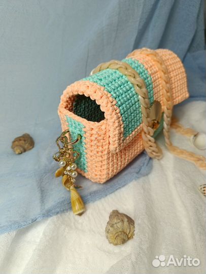 Вязаная сумка ракушка