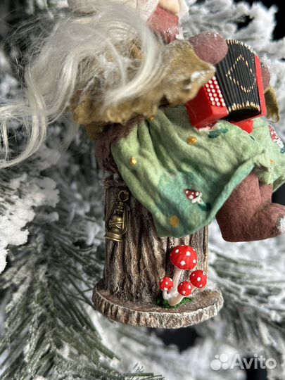 Ватная елочная игрушка Баба Яга