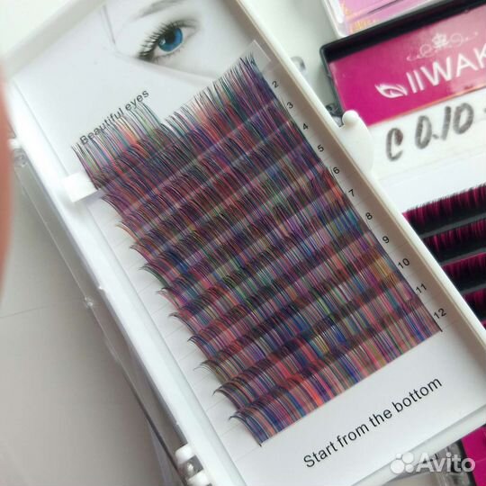 Ресницы для наращивания цветные и черные