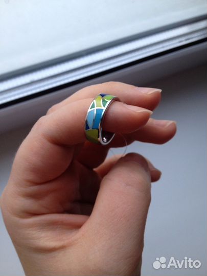 Серебряное кольцо (эмаль) Sunlight