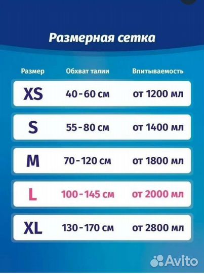 Подгузники (дайперсы) для взрослых Сенсо Мед L