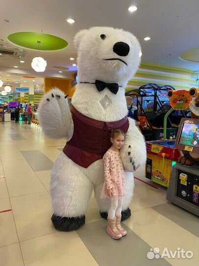 Ростовой костюм белого медведя, одежда