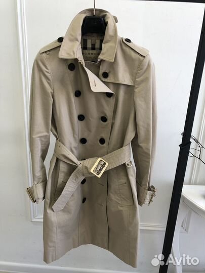 Burberry тренч с золотистым напылением, UK 12, ори