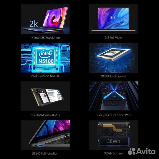 Ноутбук chuwi GemiBook Pro