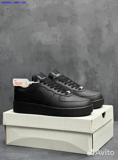 Кроссовки Nike force 1 черные мужские (Арт.22449)