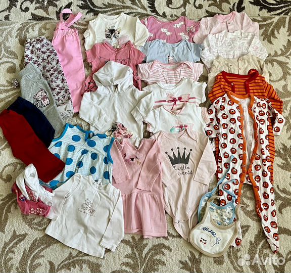 Вещи на девочку пакетом 6-18 месяцев