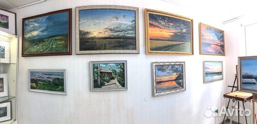 Картина маслом на холсте«Апрельский закат»