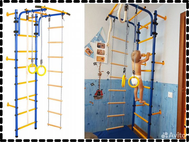 Шведская стенка Пристенная с регулировкой турника