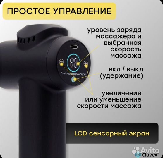 Перкуссионный массажер clovex