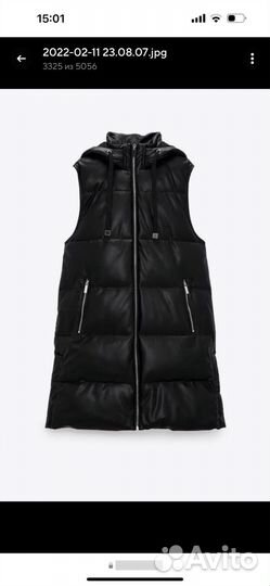 Жилетка zara кожаная