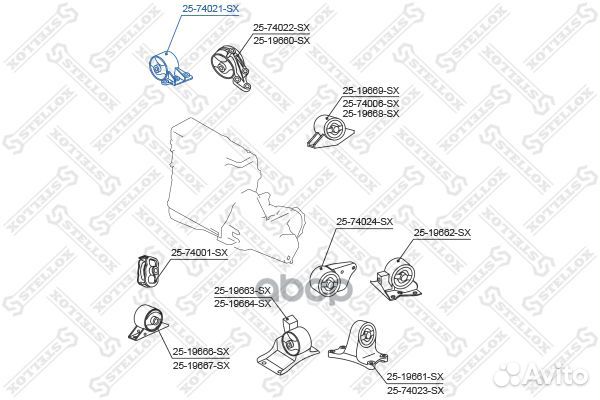 25-74021-SX подушка двс правая Nissan Primera