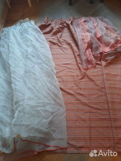 Шторы б-у, тюль, 2 ламбрекена