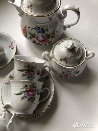 Чайный сервиз thun menuet фарфор винтаж