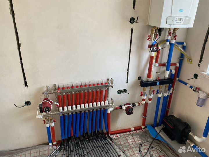 Монтаж отопления под ключ, теплые полы котельные