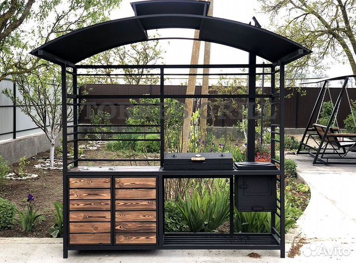 Мангал с крышей