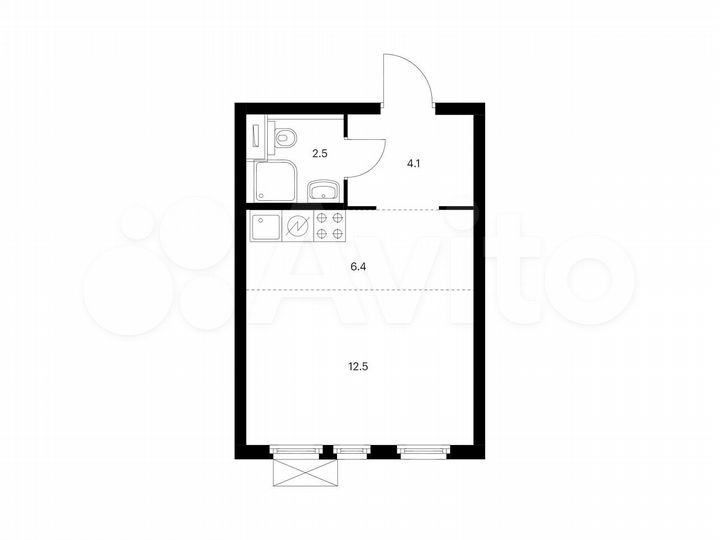 Квартира-студия, 25,5 м², 29/33 эт.