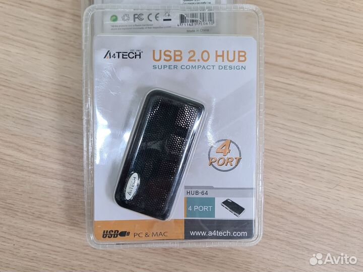 Хаб (разветвитель) A4Tech HUB-64, черный