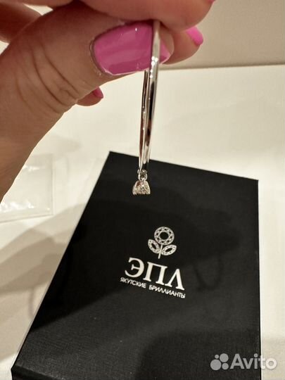 Серьги эпл даймонд, платина с бриллиантами