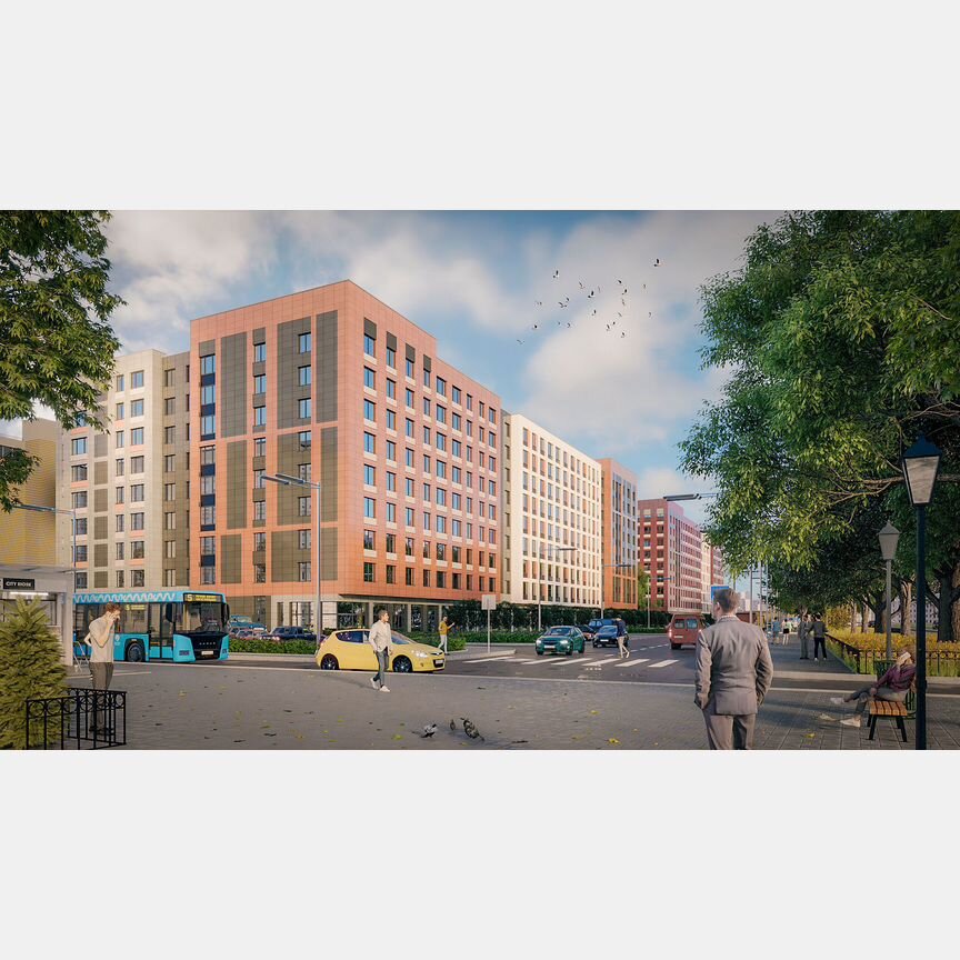 2-к. квартира, 61,2 м², 4/9 эт.