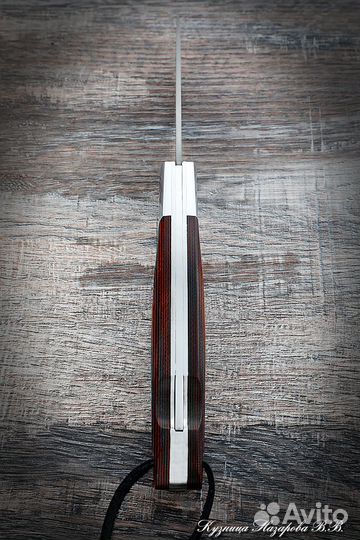 Нож складной Сова сталь Х12мф накладки микарта кра